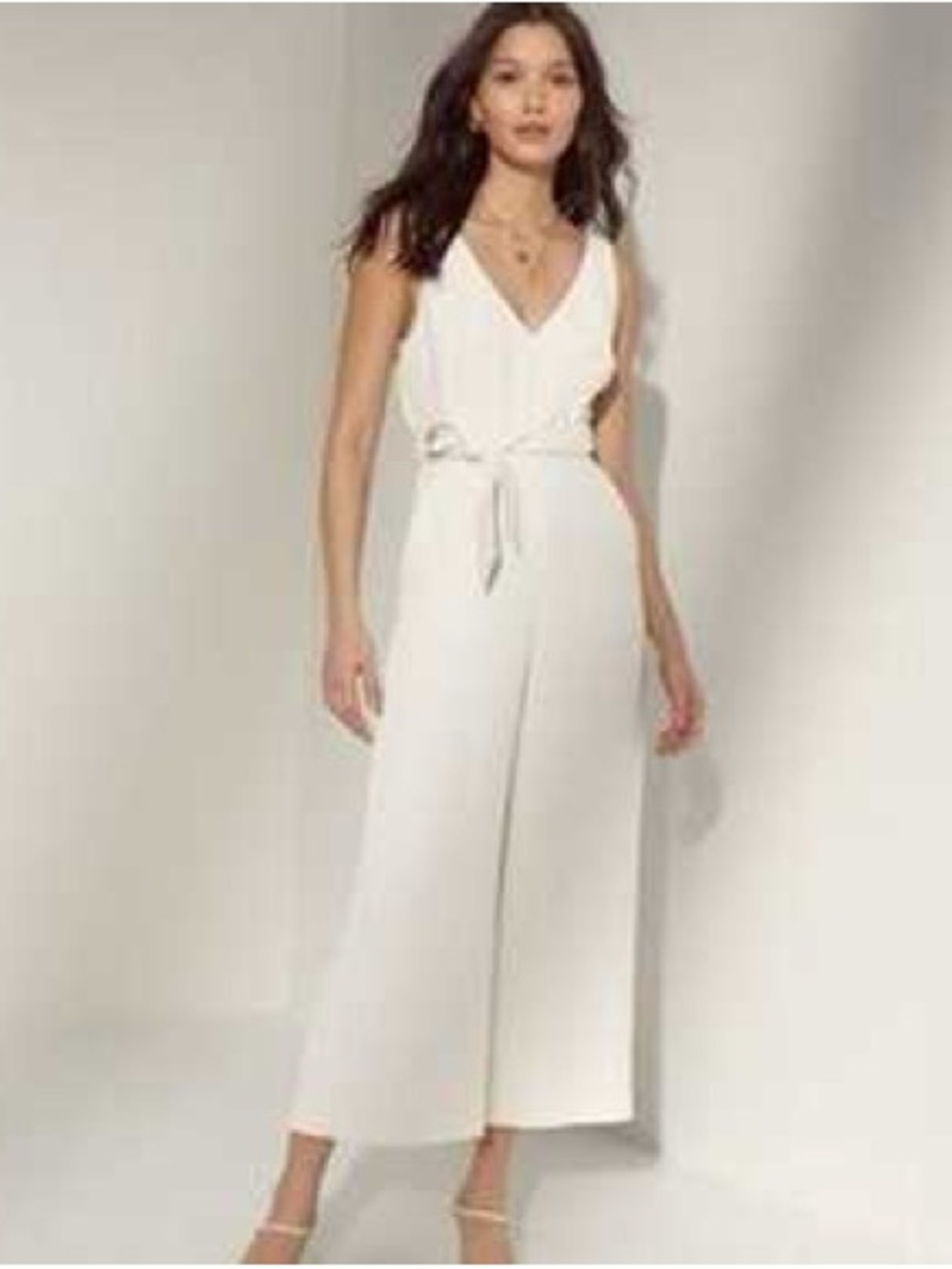 Aritzia Wilfred Ecoulement V Neck Wide Leg Jumpsuit